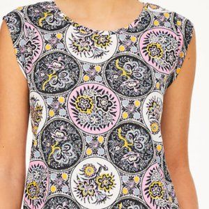 FLORAL CAP SLEEVE PEPLUM TEE